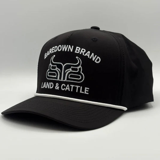 Baredown Brand High Plains A Frame Curved Bill Cap- Black