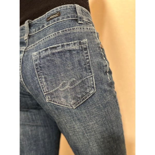 Cowgirl Couture Wide Leg Trouser Jeans - Dark Wash