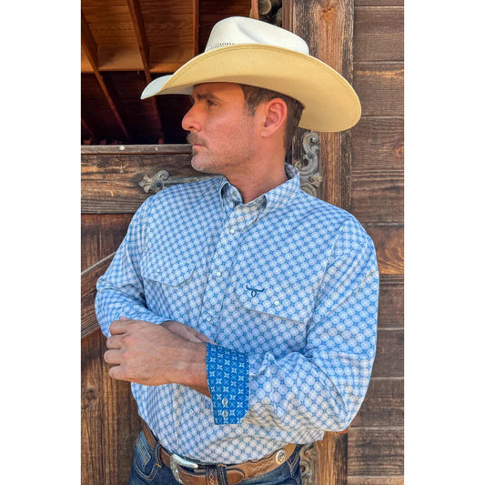 Drover Men's Signature Series The Honcho Snap Shirt -Blue