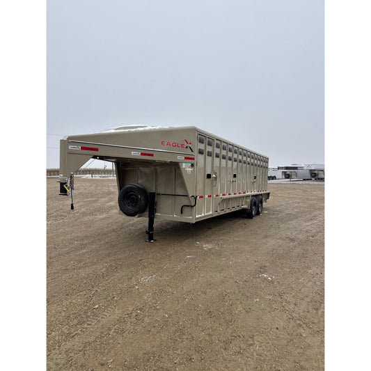 2026 Eagle X 24' x 7' Steel Livestock Trailer w/ Rubber Floor