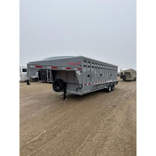 2026 Eagle X 24' x 7' Steel Livestock Trailer w/ Rubber Floor