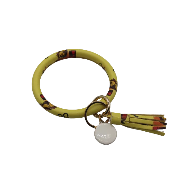 The Front Porch Label Bangle Keyring w/Tassel - Assorted Colours