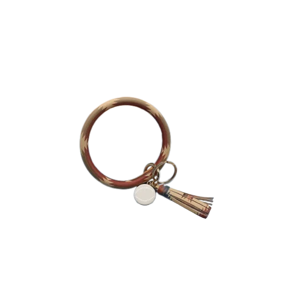 The Front Porch Label Bangle Keyring w/Tassel - Assorted Colours