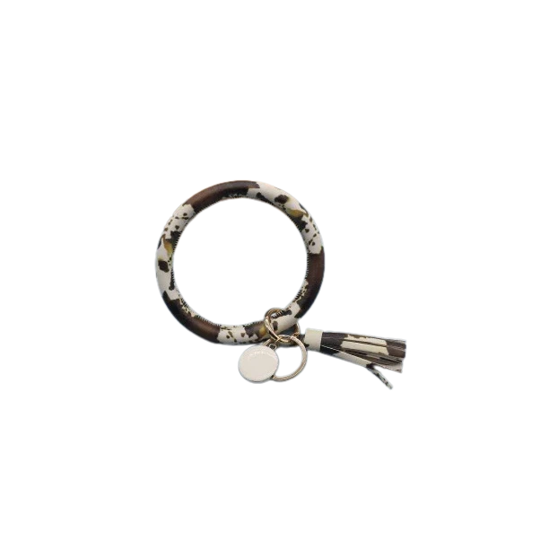 The Front Porch Label Bangle Keyring w/Tassel - Assorted Colours