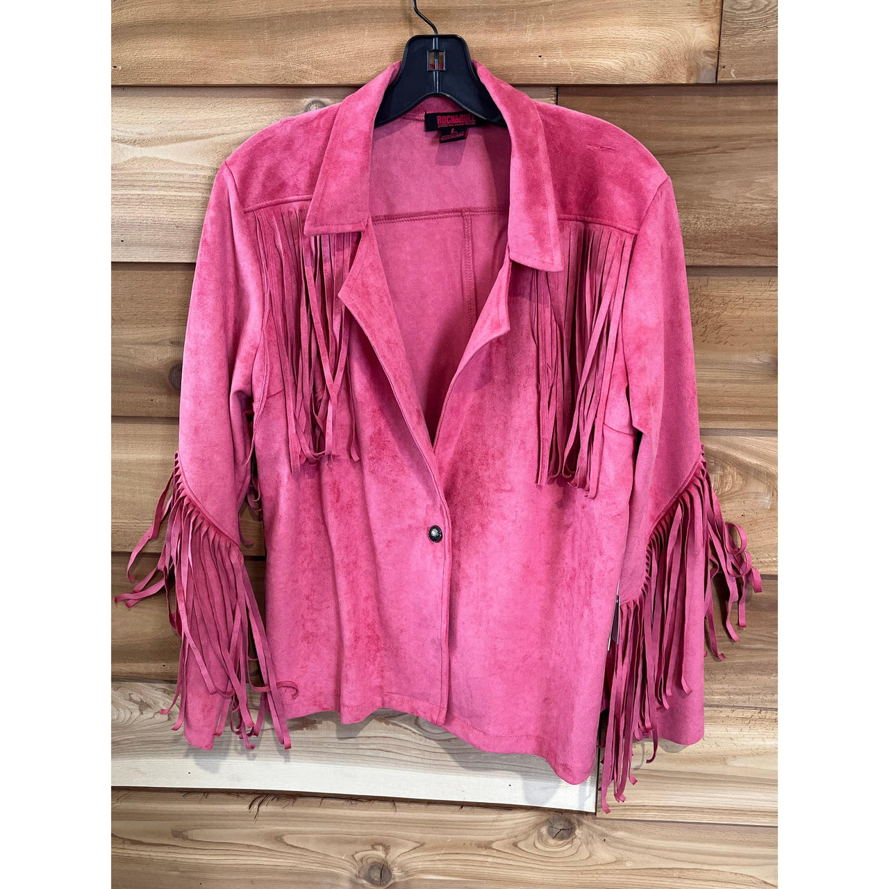 Rock & Roll  Women's Long Sleeve Microsuede Jacket with Fringe