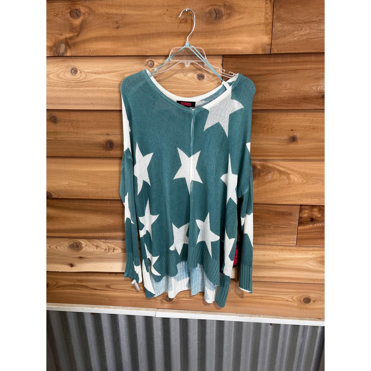 Rock & Roll Women's Light Sweater w/Stars - MULTI