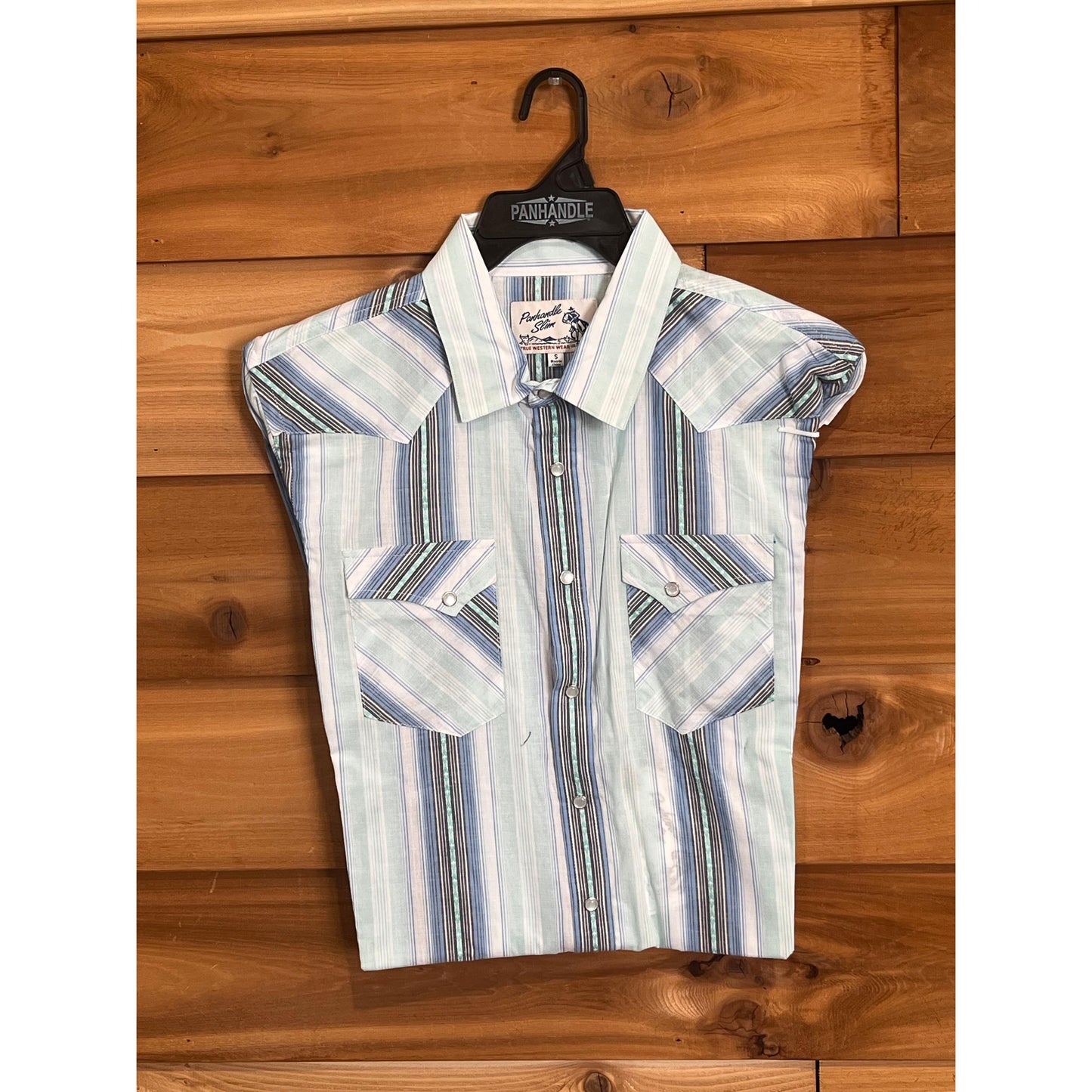 Panhandle Men's Long Sleeve Snap Shirt- Blue