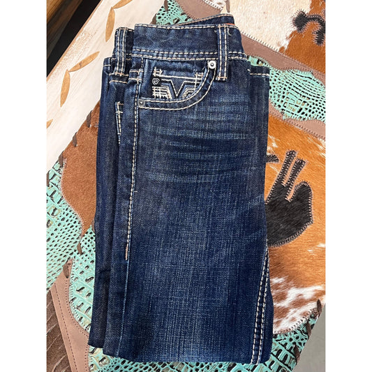 Rock & Roll Boy's Raised Denim Bootcut Jeans-Dark Vintage