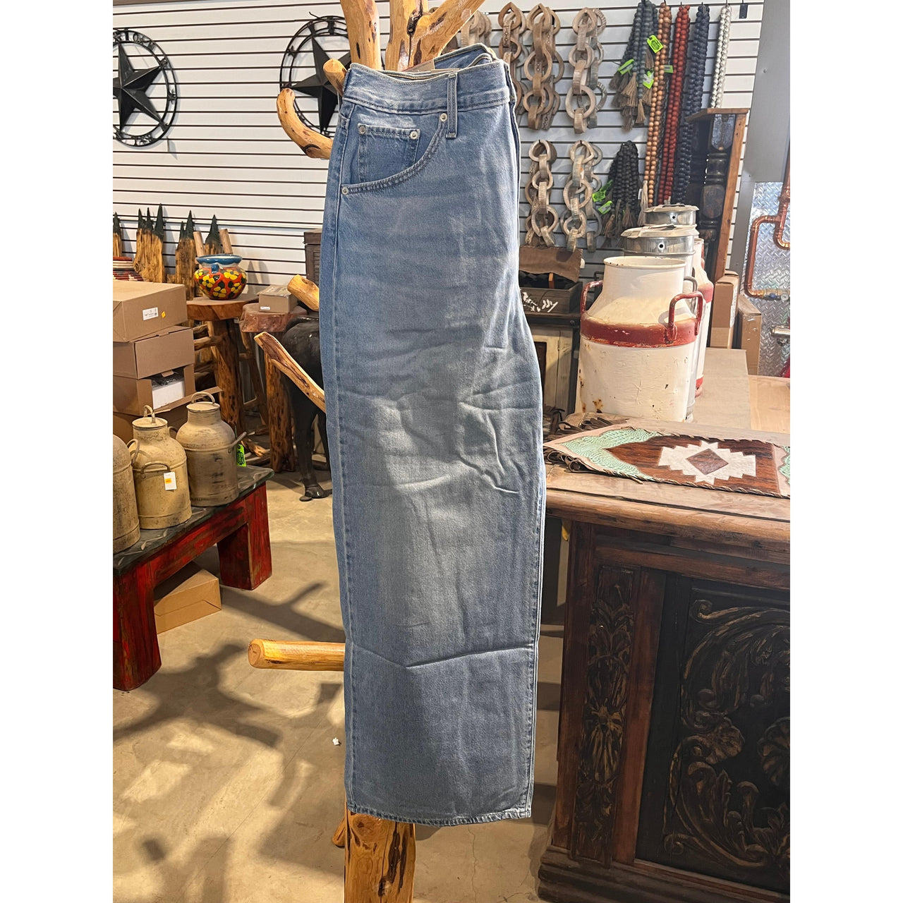 Levi's Women's High Rise Cinch Baggy Invested Jeans- Indigo