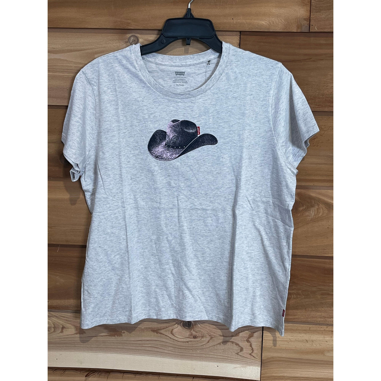 Levi Strauss Unisex Short Sleeve The Perfect Tee Moody Cowboy Hat Shirt- Orbit