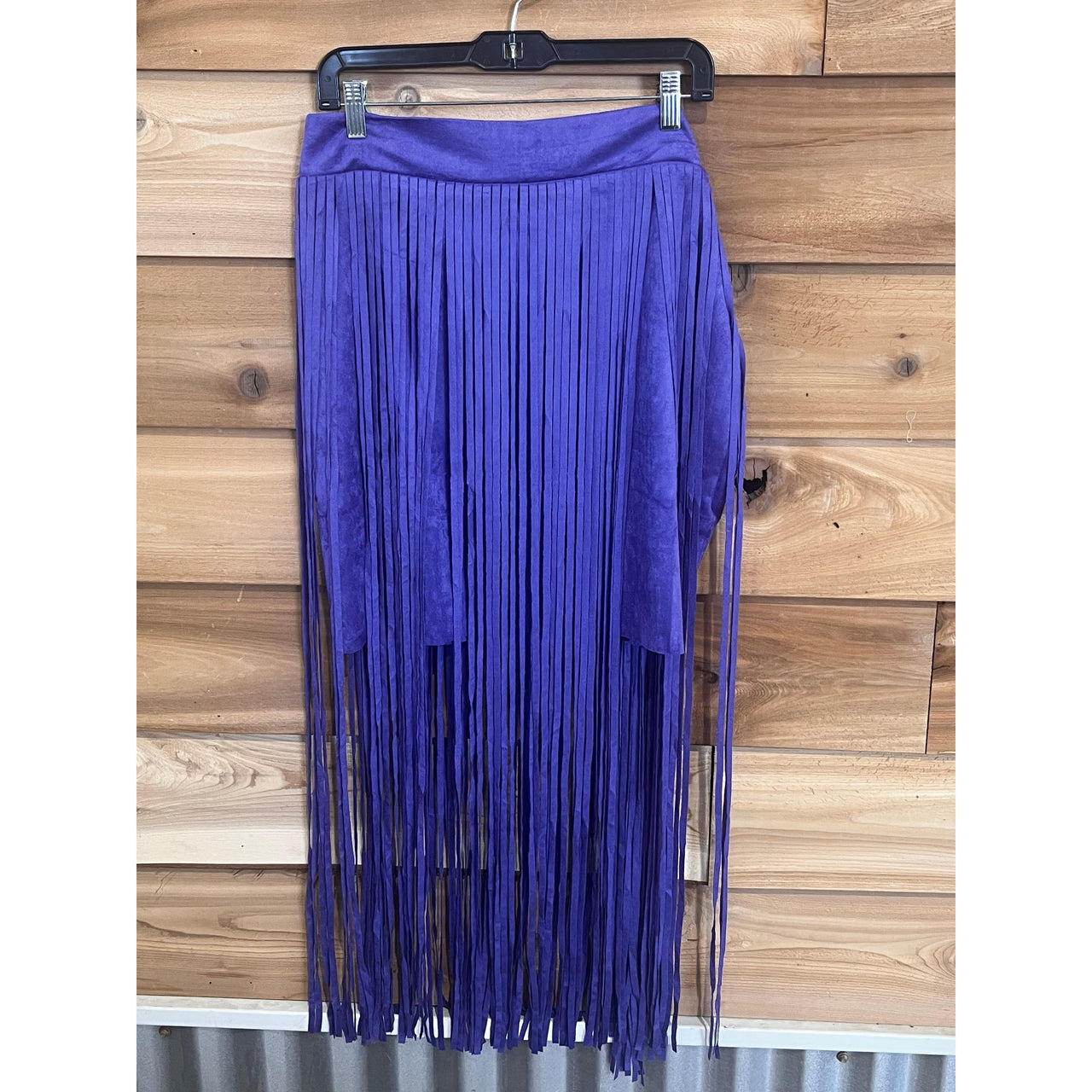 Vocal Apparel Faux Suede Fringe Skirt - Assorted Colours