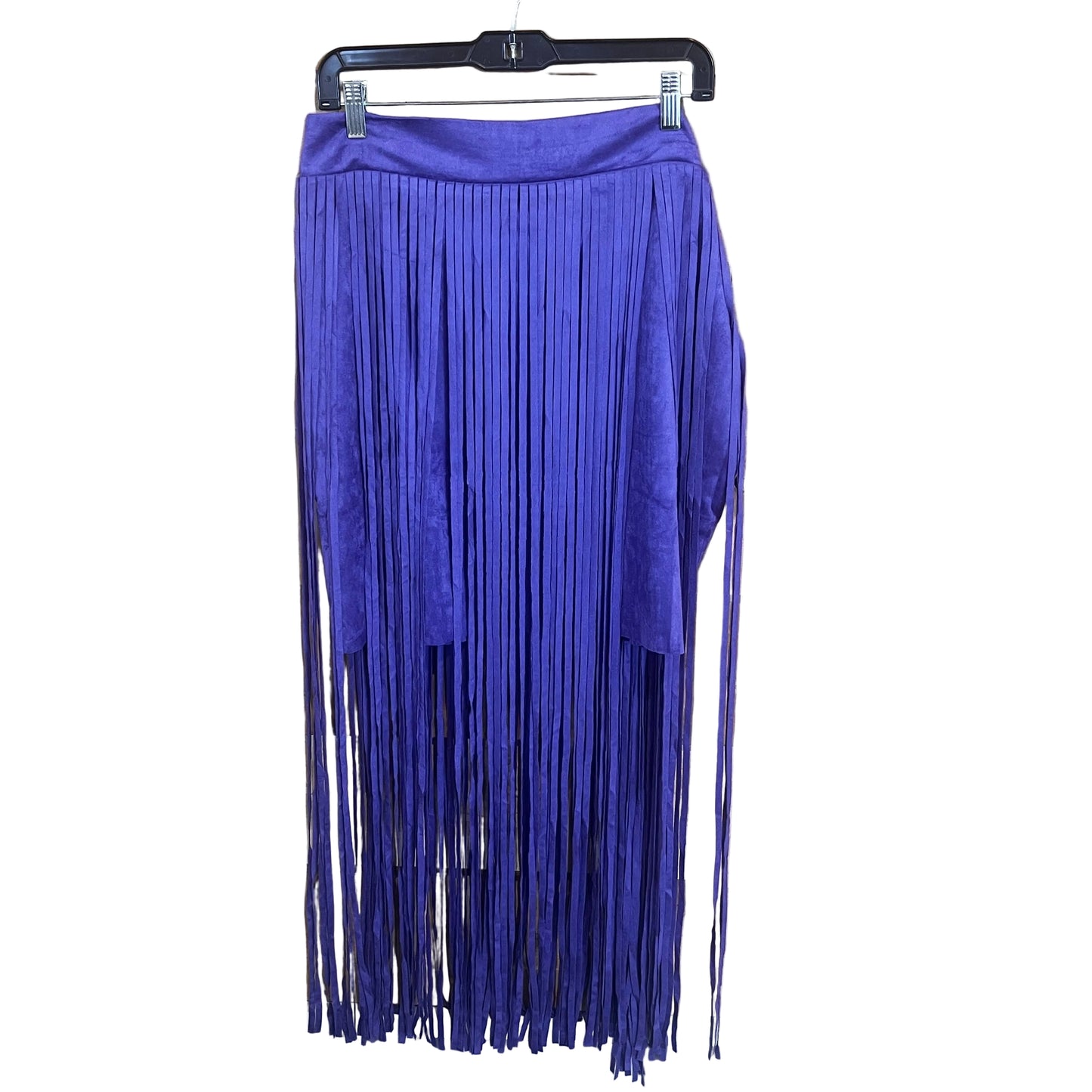 Vocal Apparel Faux Suede Fringe Skirt - Assorted Colours