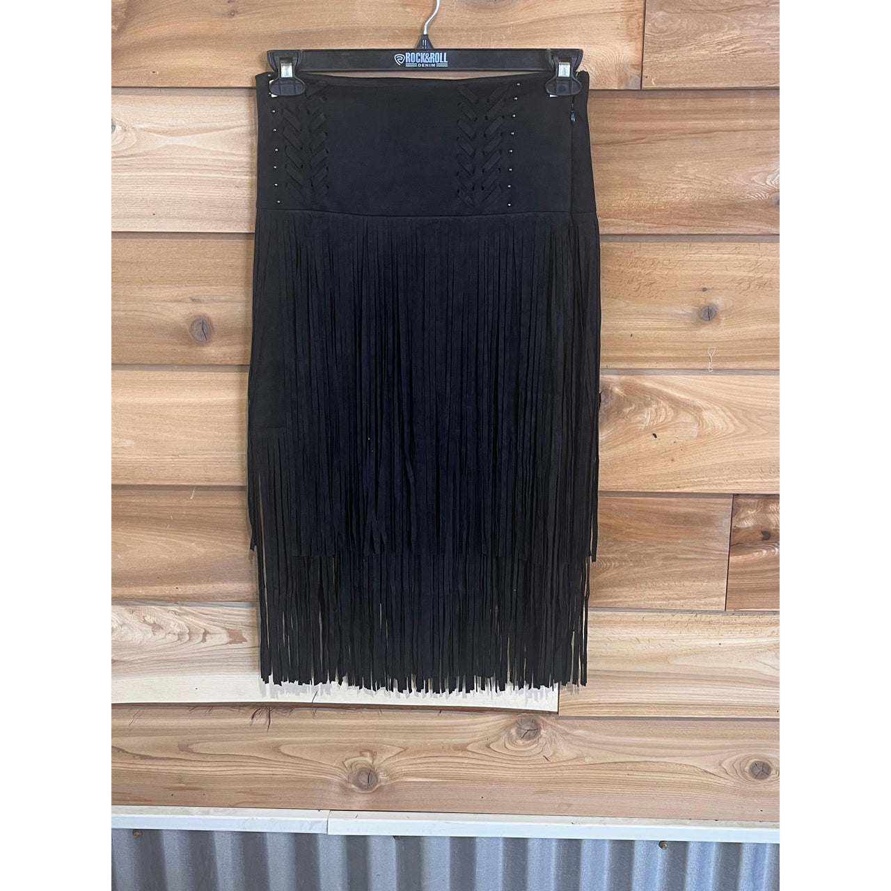 Vocal Apparel Suede Lacing Detailed Stud Skirt - Assorted Colours