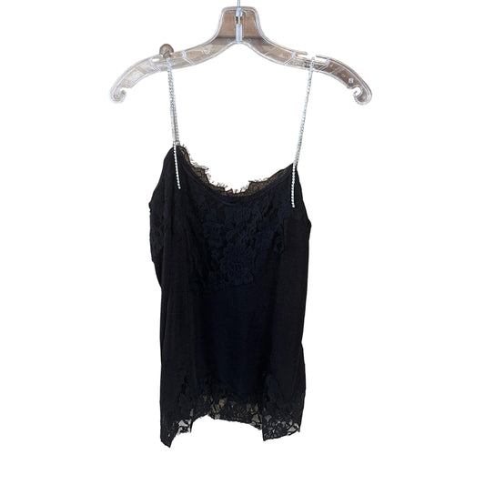 Vocal Apparel V Neck Sleeveless Knit Vintage Camisole Top with Lace Trim - Assorted Colours