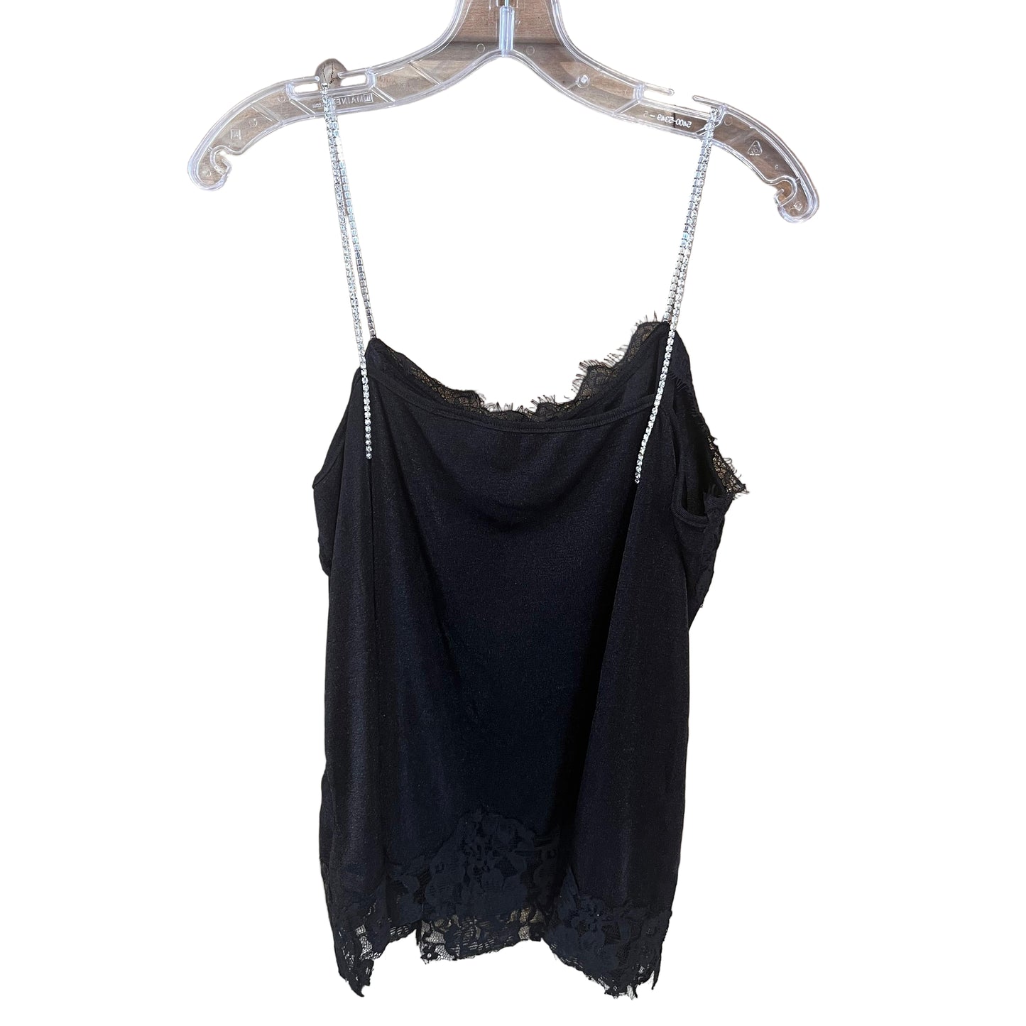 Vocal Apparel V Neck Sleeveless Knit Vintage Camisole Top with Lace Trim - Assorted Colours