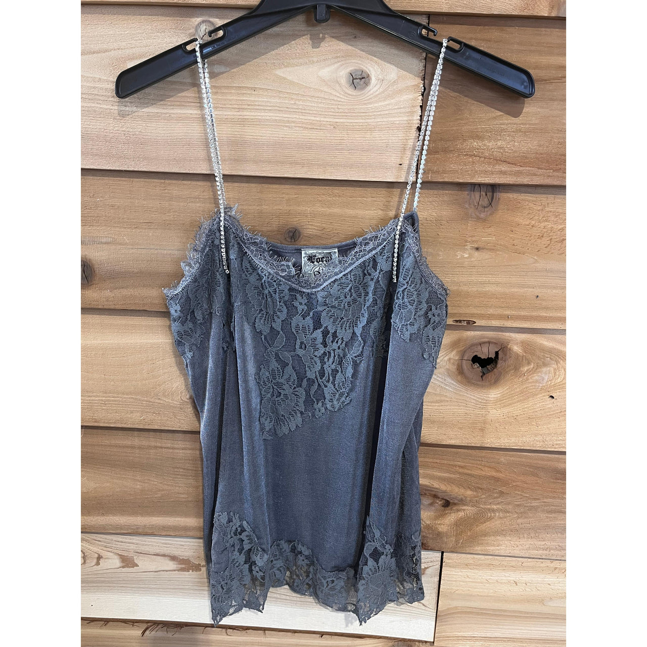 Vocal Apparel V Neck Sleeveless Knit Vintage Camisole Top with Lace Trim - Assorted Colours