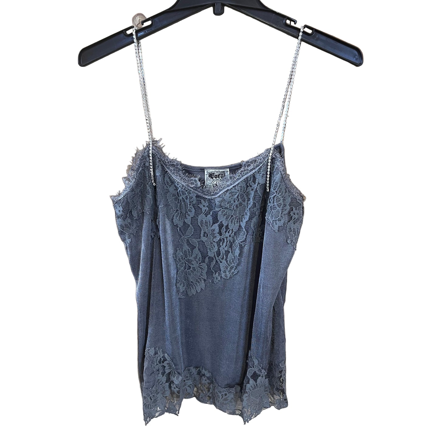 Vocal Apparel V Neck Sleeveless Knit Vintage Camisole Top with Lace Trim - Assorted Colours