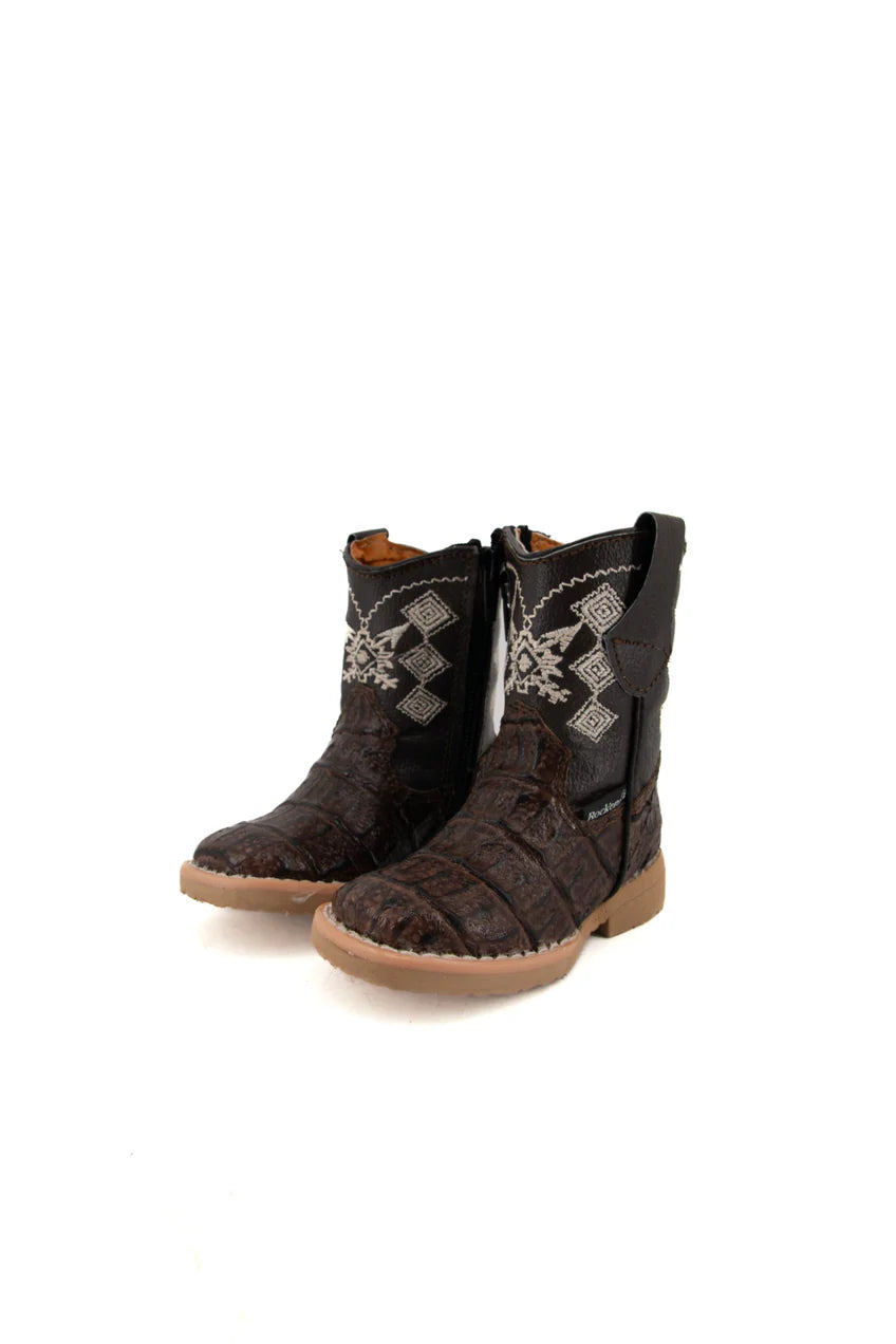 Rock'em Baby Caiman Boots - Brown