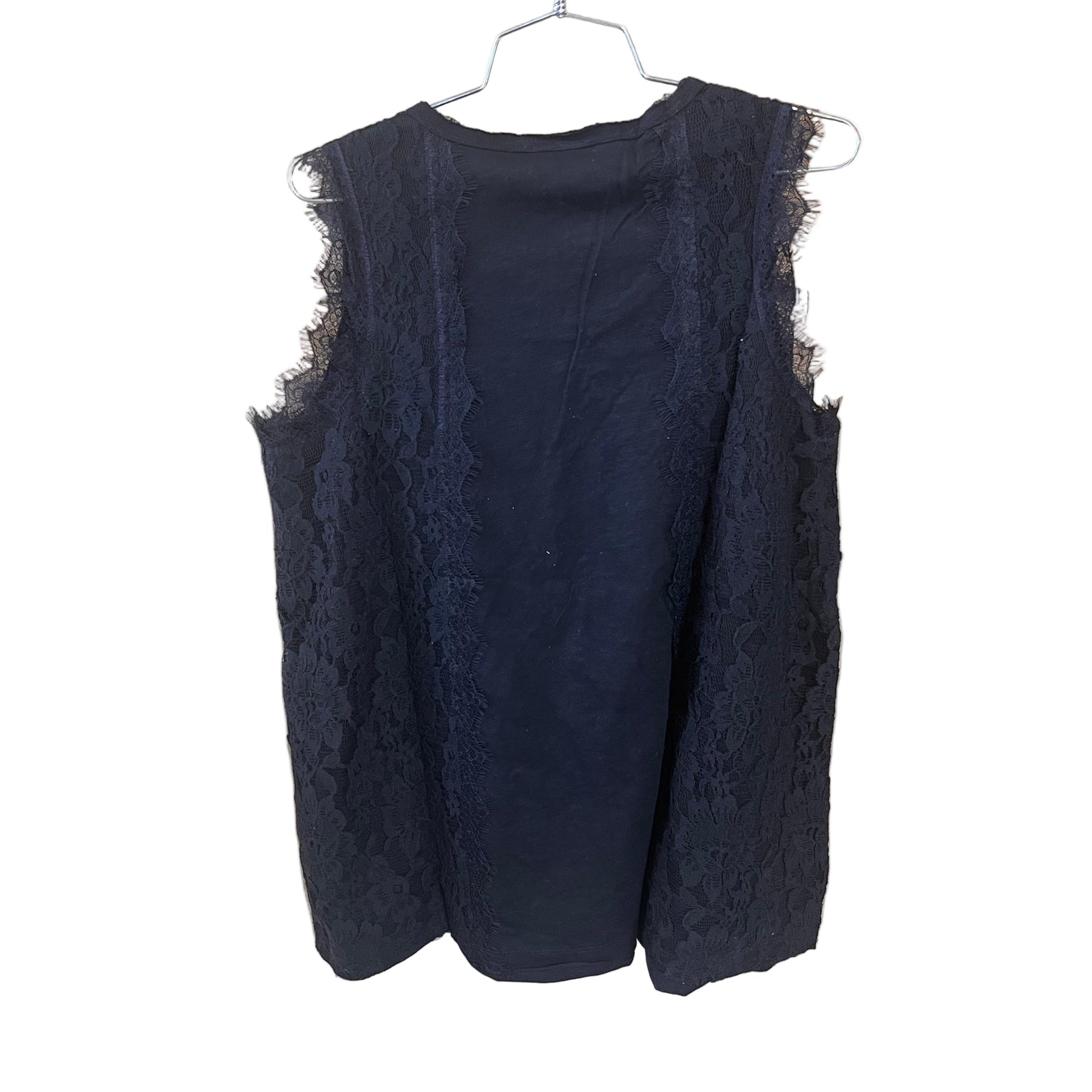 Vocal Apparel Scoop Neck Sleeveless Knit Vintage Top with Lace - Assorted Colours