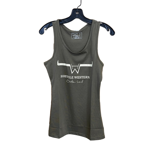 Hostile Western Women's Short Sleeve Tank-Brown