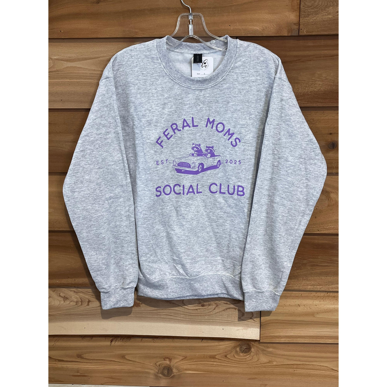 Blonde Ambition Long Sleeve Feral Moms Social Club Classic Sweater-Ash