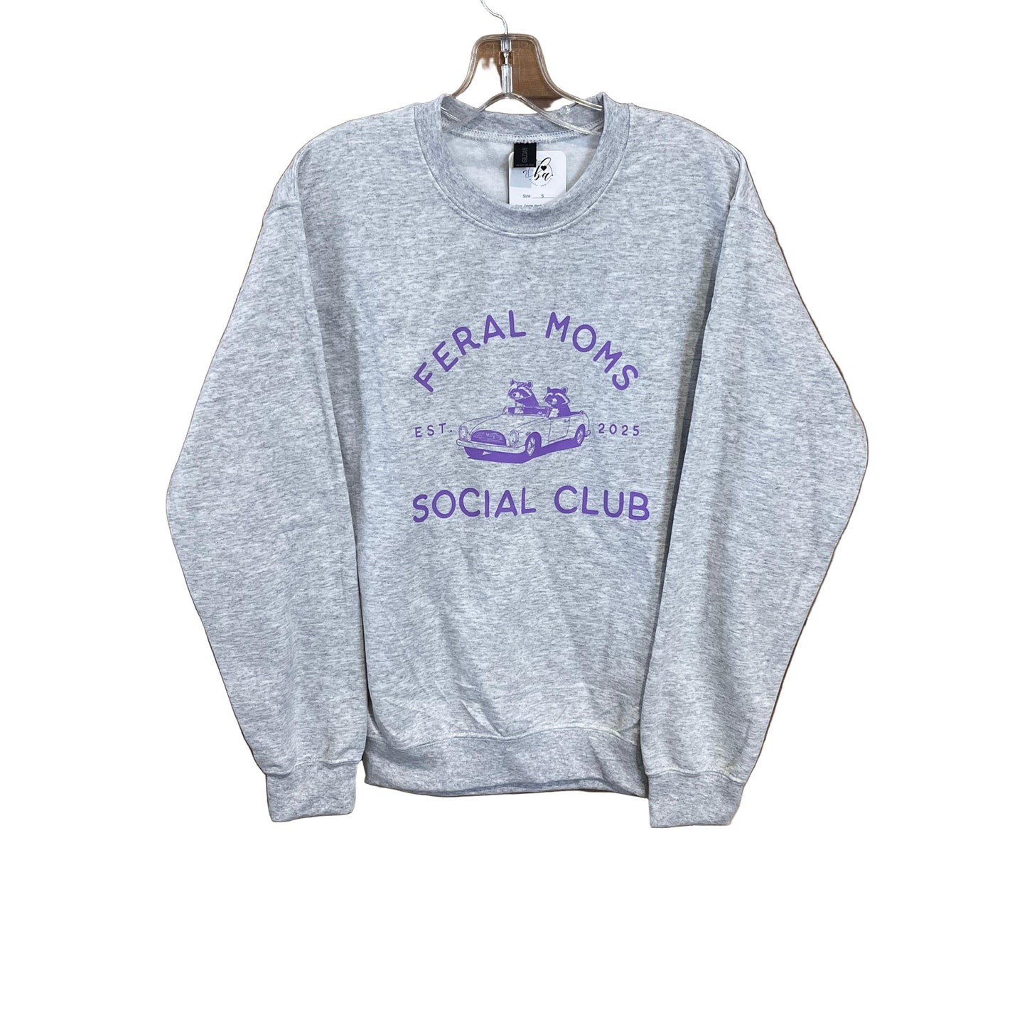 Blonde Ambition Long Sleeve Feral Moms Social Club Classic Sweater-Ash