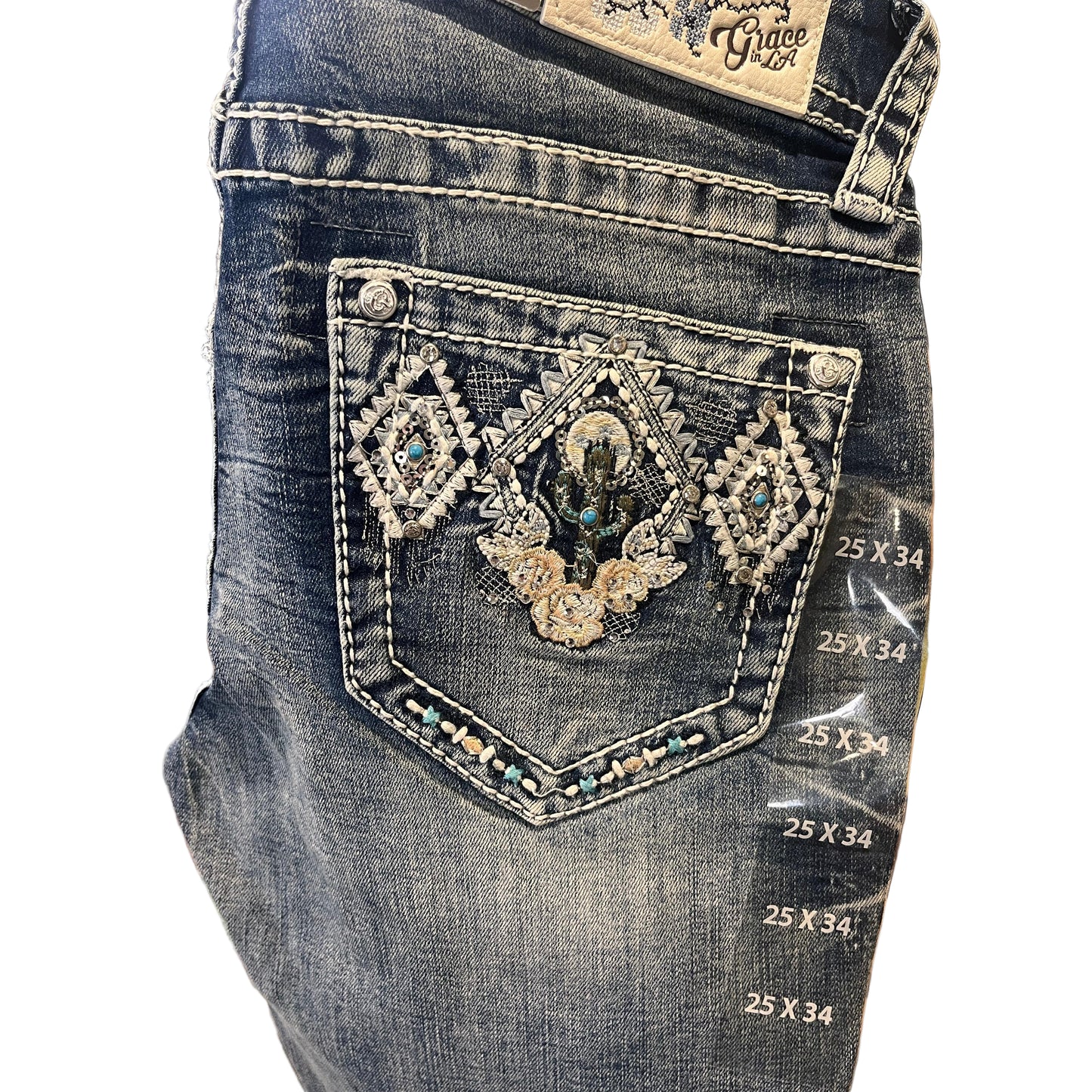 Grace in LA  Women's Aztec Cactus Jeans
