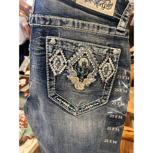 Grace in LA  Women's Aztec Cactus Jeans