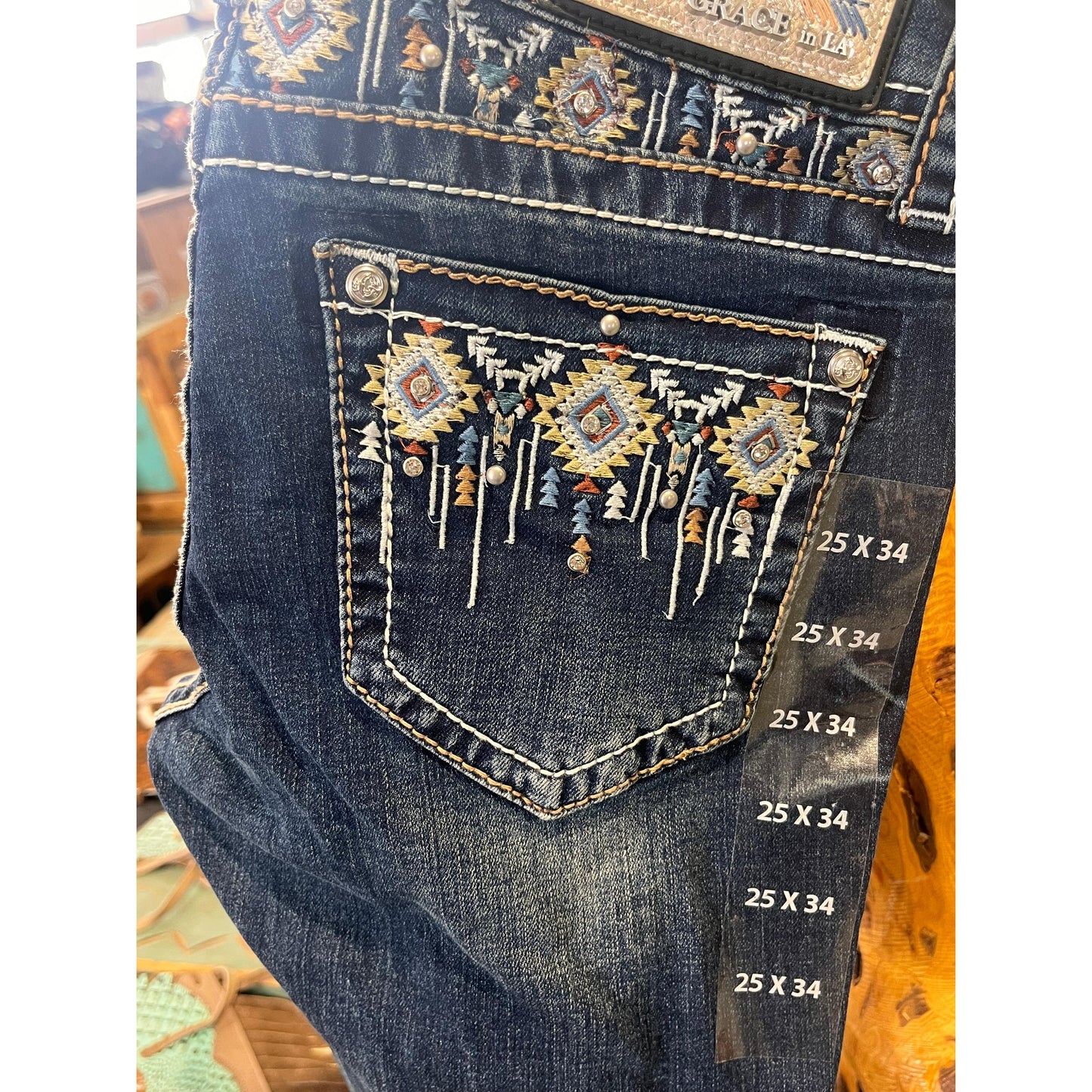 Grace in LA  Women's Jeans - Aztec Yoke