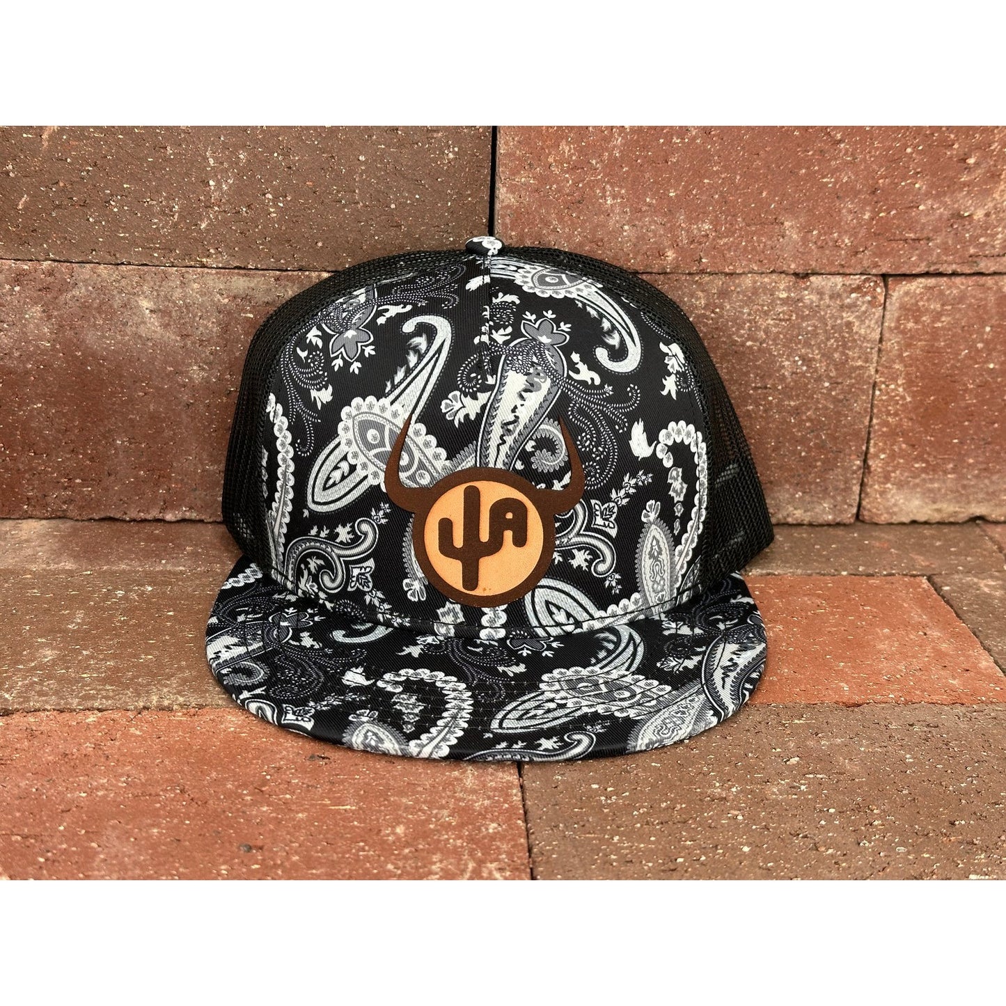 Cactus Alley Moo Cactus Mesh Snapback Cap - Black Paisley