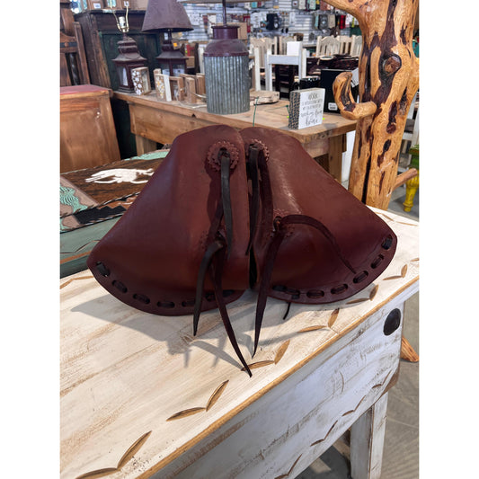 Leather Tapaderos Roughout-Dark Oil