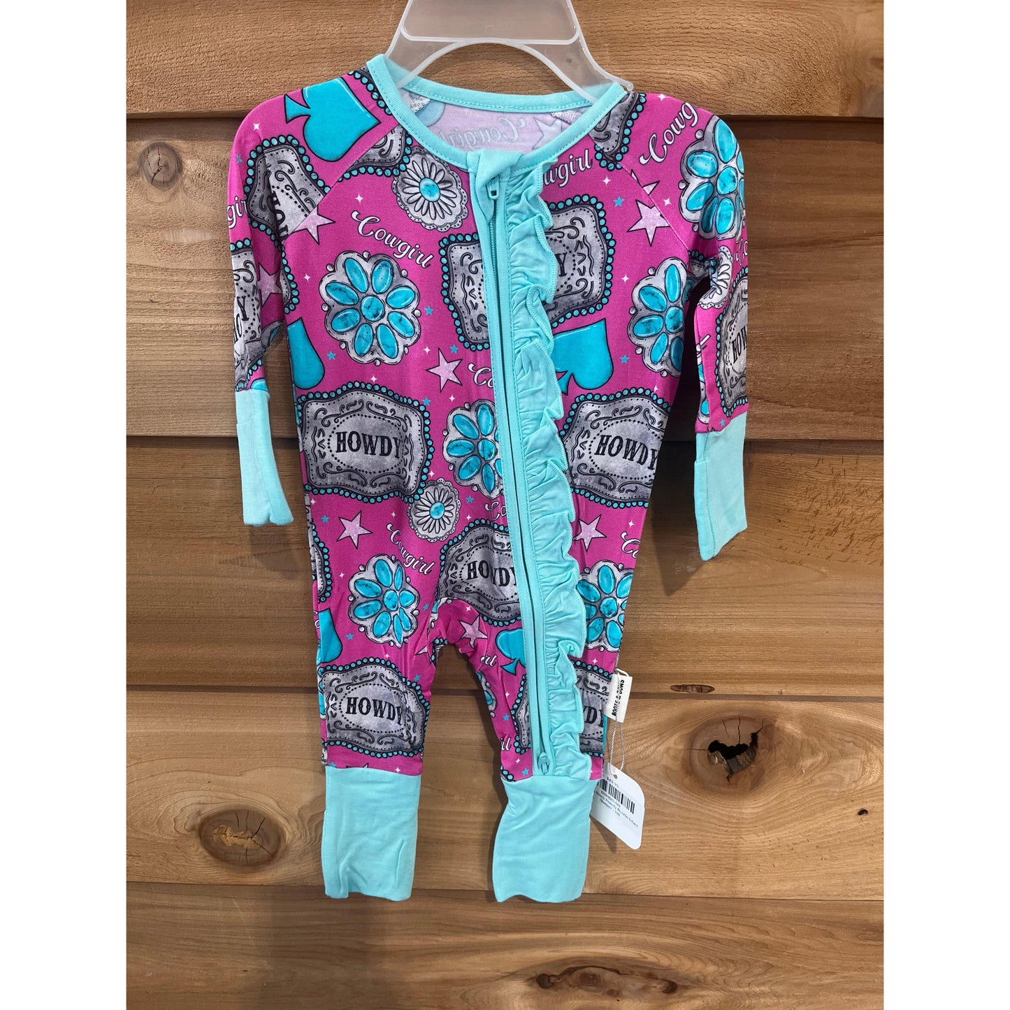 Boots & Bows Howdy Buckle Infant Sleeper