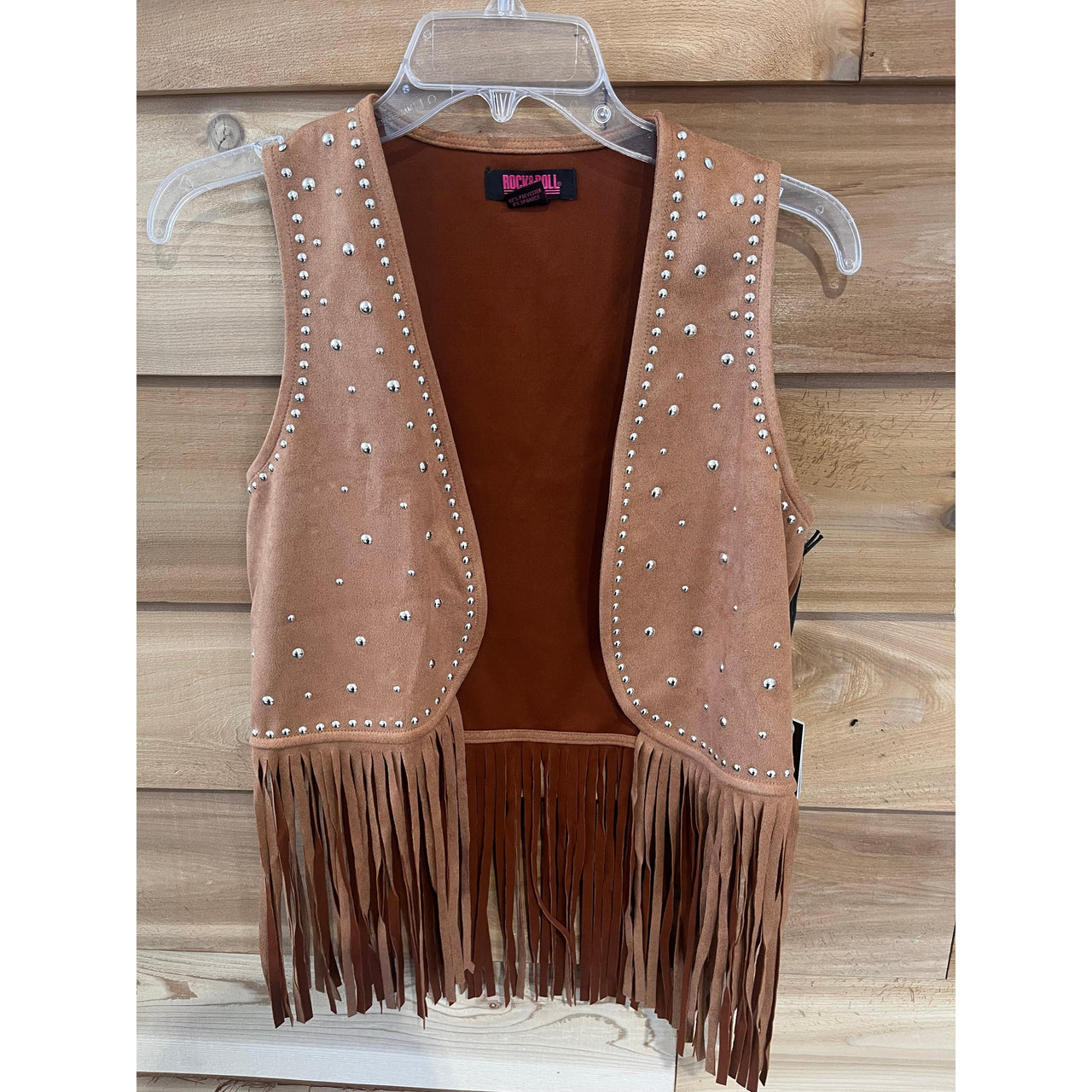 Rock & Roll Women's Cowgirl Studded Vest - Camel