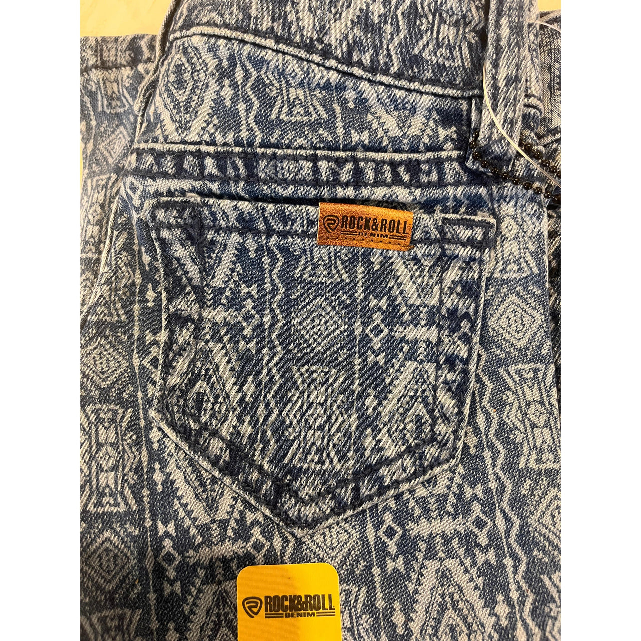 Rock & Roll Girls Blue Aztec Print Button Flare Pants