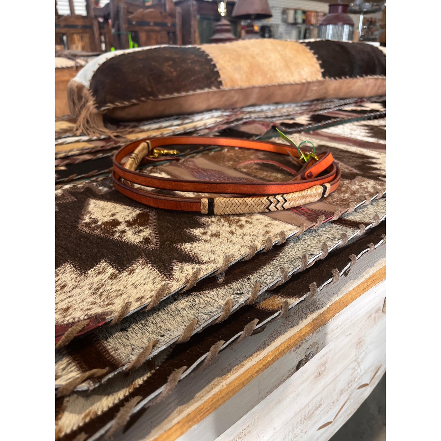 Irvine's Roping Reins 5/8" x 8' Rawhide/Black Accents