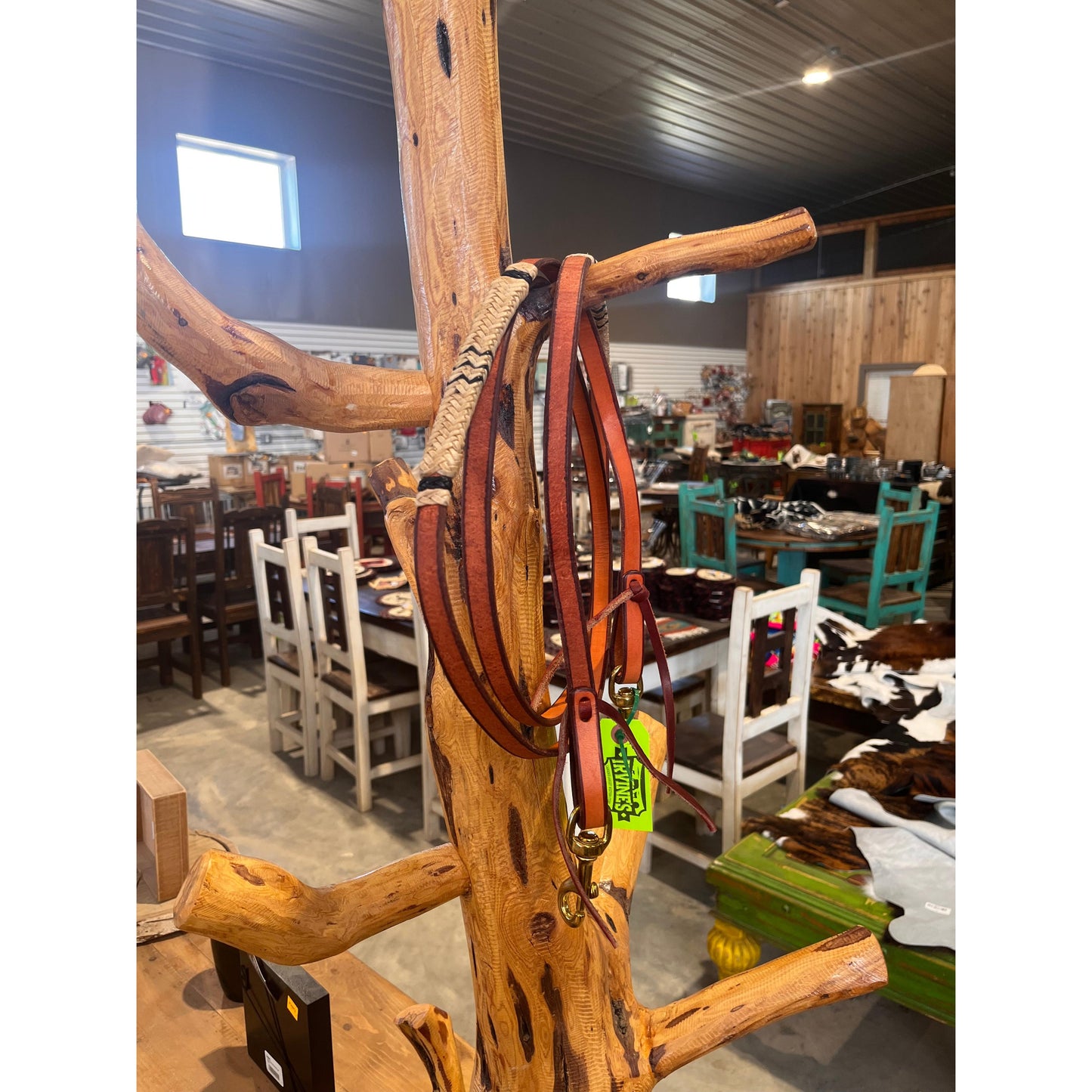 Irvine's Roping Reins 5/8" x 8' Rawhide/Black Accents