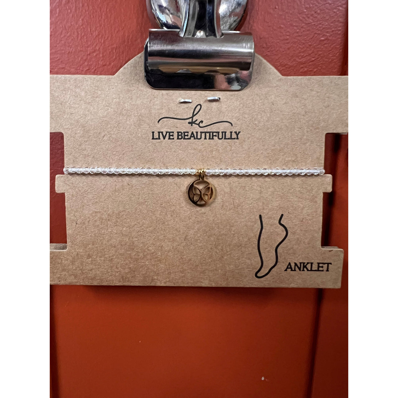 Live Beautifully Anklet - Butterfly