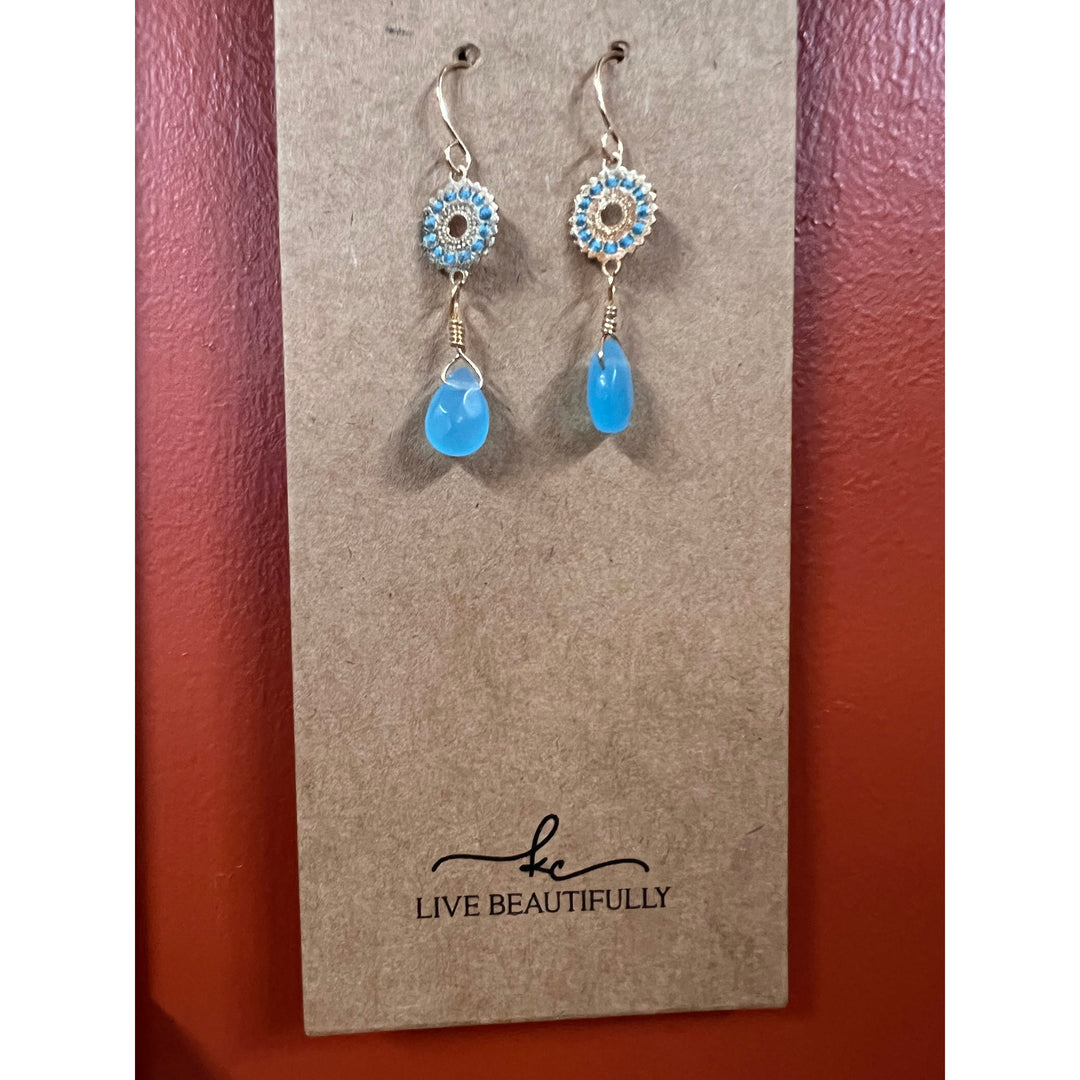 Live Beautifully Earrings - Drop Turquoise Stone - Irvine Tack &amp; Western Wear