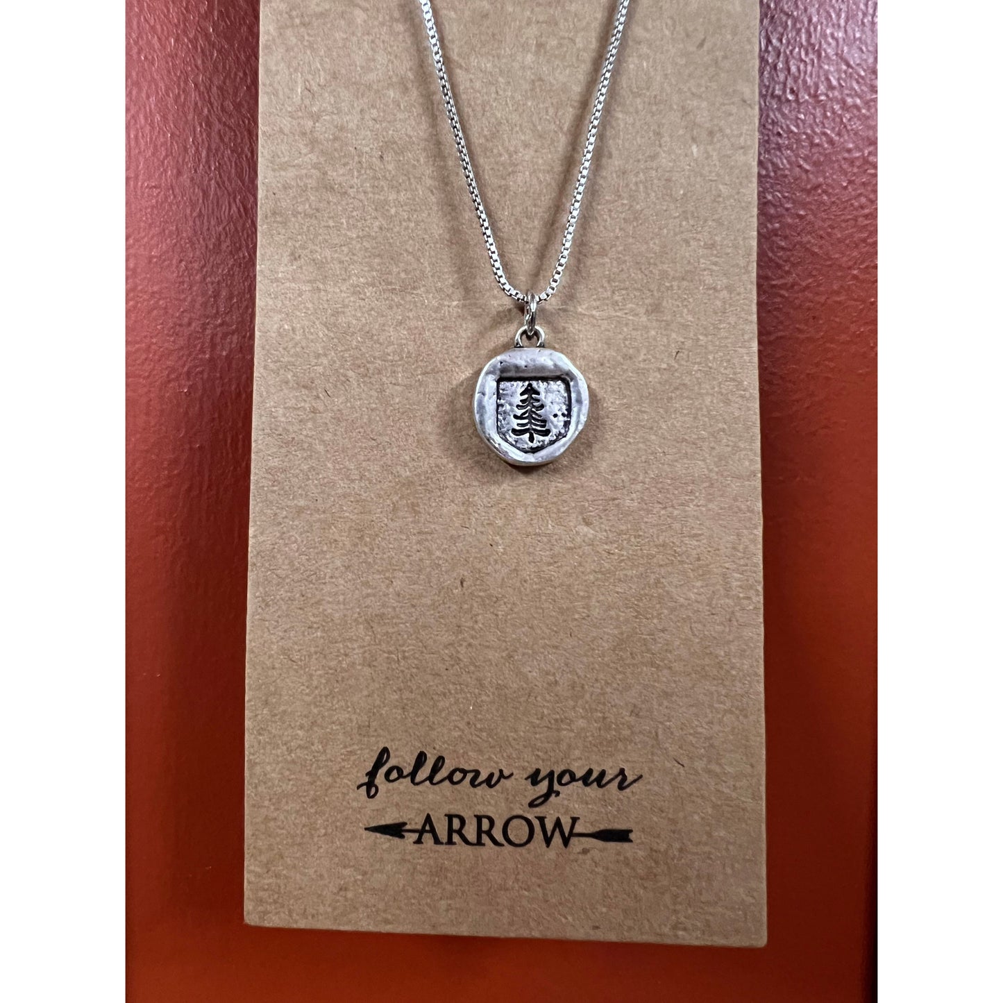 Follow Your Arrow Necklace - Stamped Tree