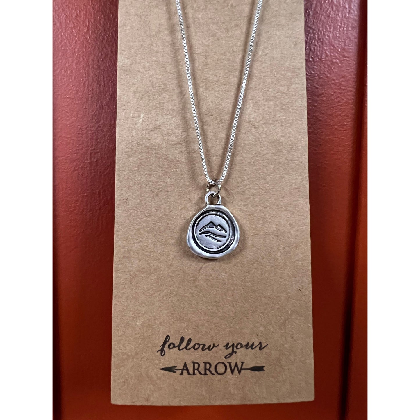 Follow Your Arrow Necklace - Stamped Mountains