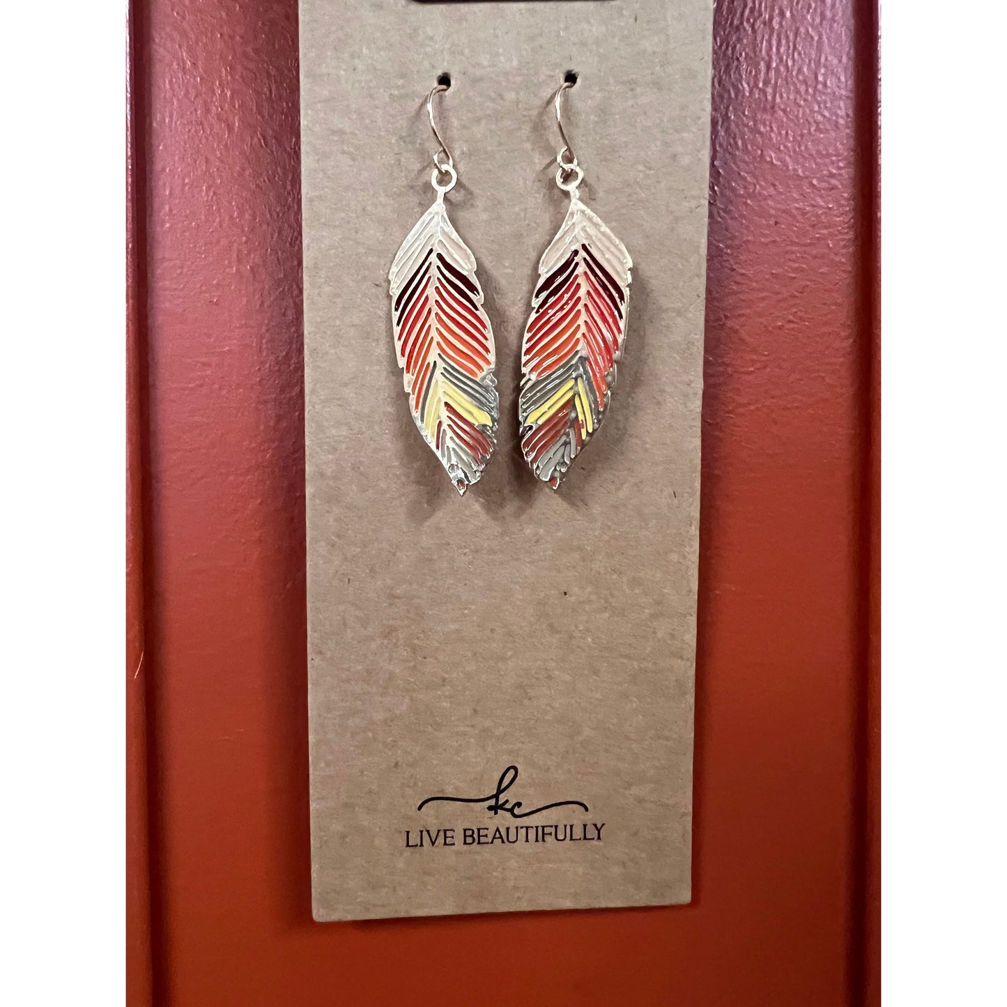 Live Beautifully Earrings - Desert Feather