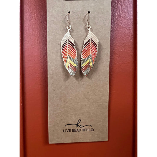 Live Beautifully Earrings - Desert Feather