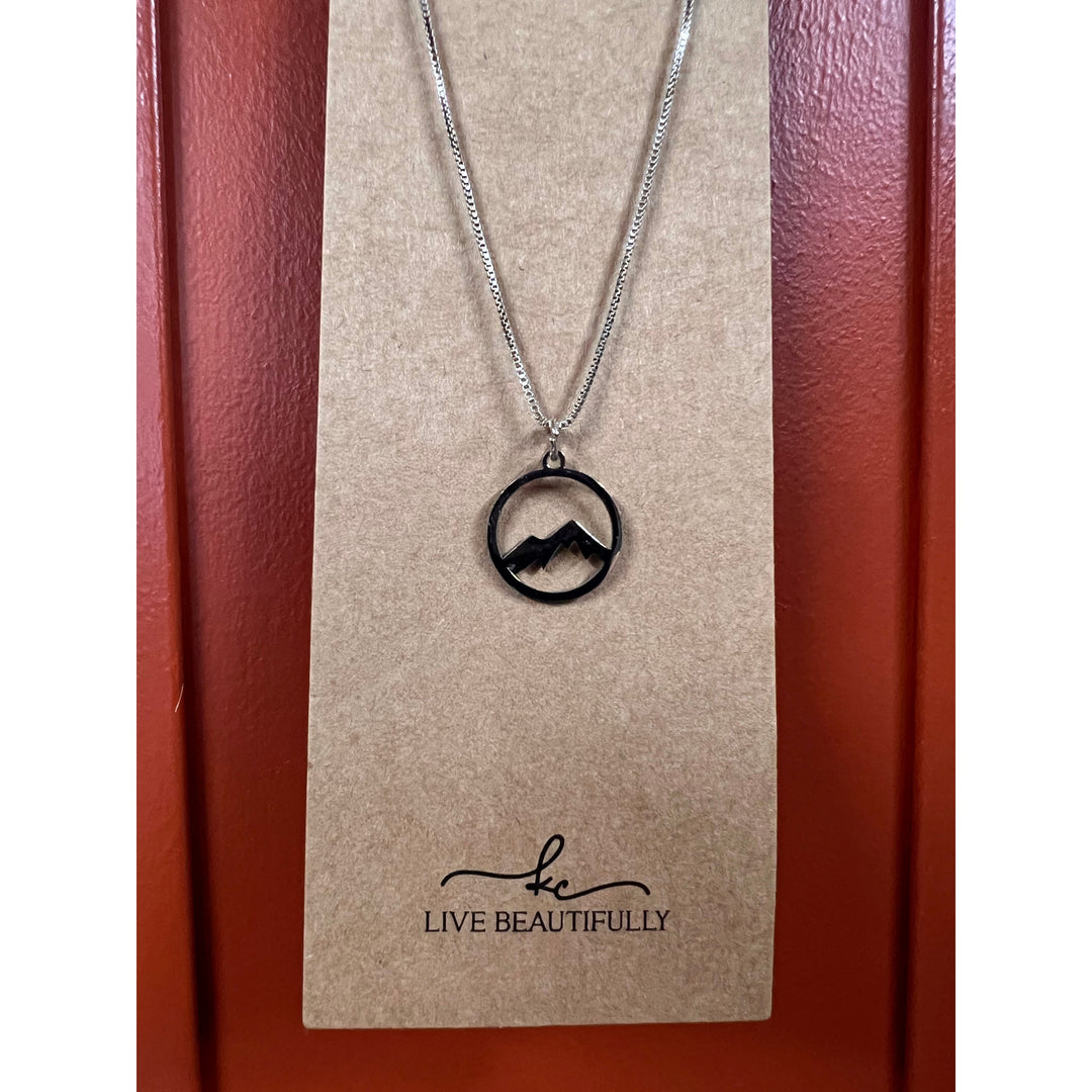 KC Gifts Live Beautifully Mountain Necklace - Silver