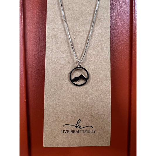 Live Beautifully Necklace - Silver Mountain
