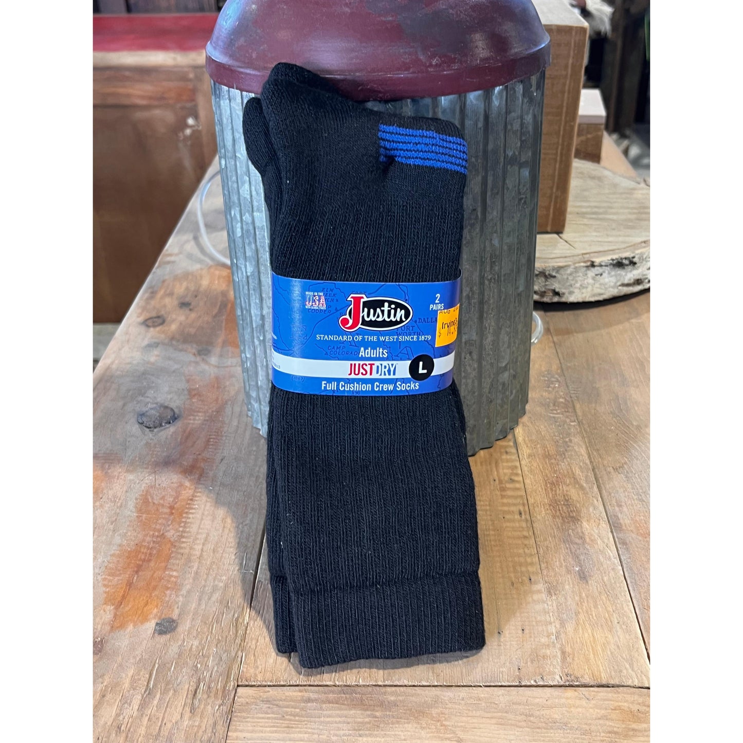 Just Dry Full Cushion Crew Black 2 Pack