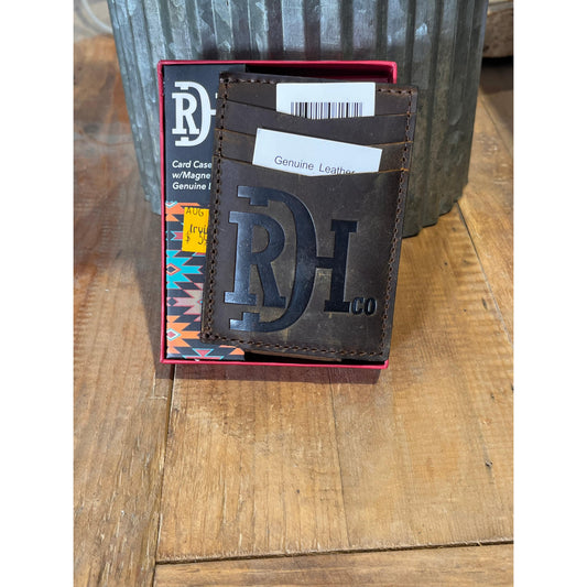 Red Dirt Men's Card Case w/Magnetic Clip - Distressed Leather