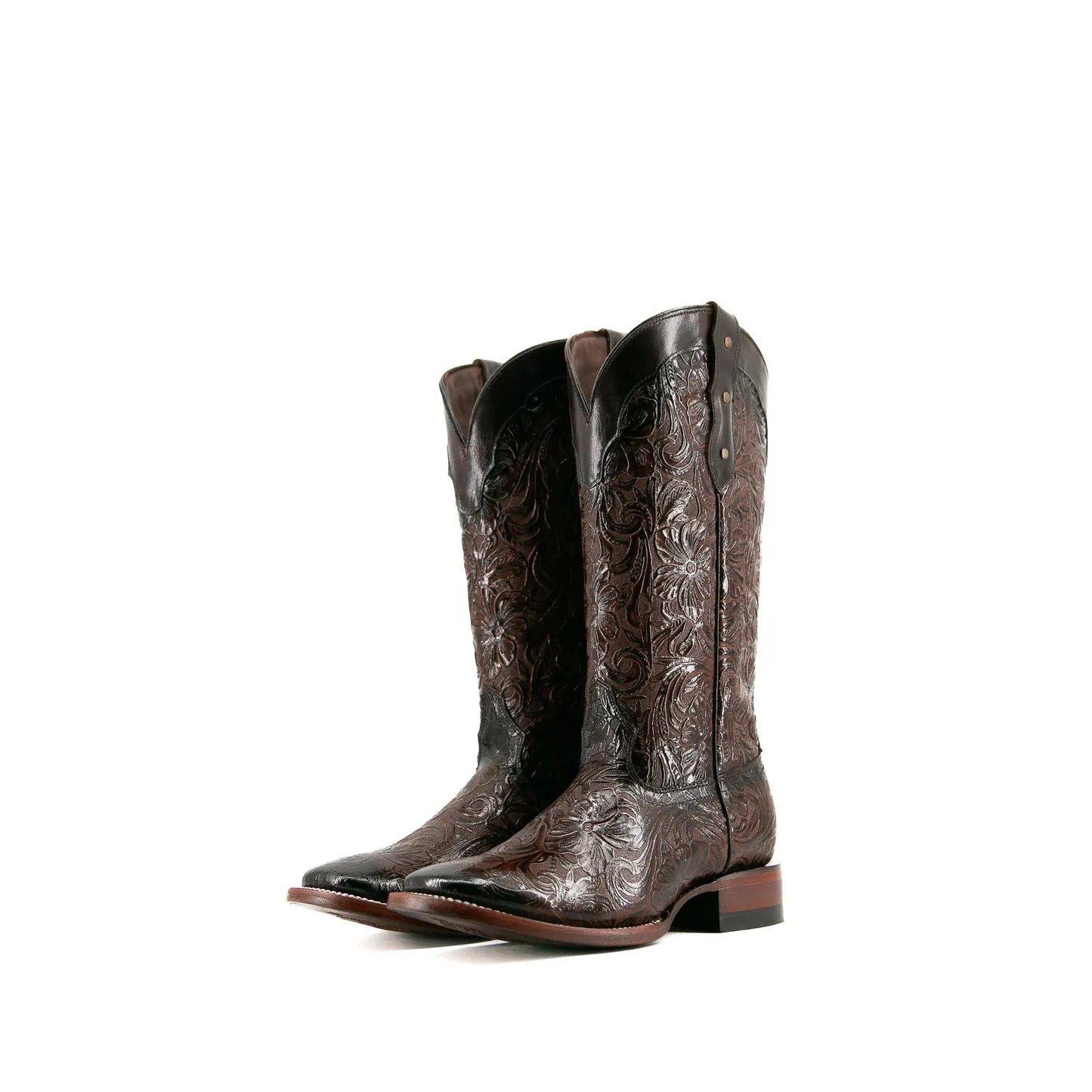Rock'em Ladies Mila Flor De Luz Square Toe Boot-Brown
