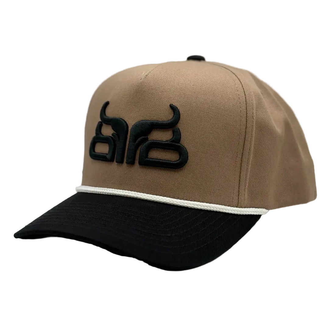 Baredown Brand Cheyenne A-Frame Curved Bill Cap - Beige/Black