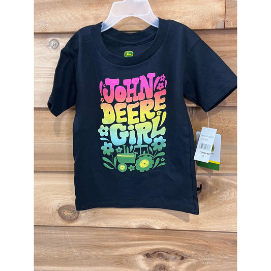 John Deere Toddler Girl's Ombre Shirt - Black