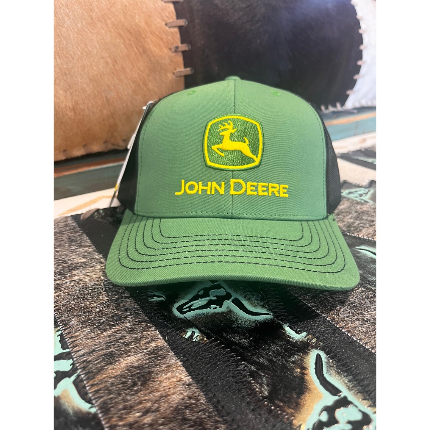 John Deere Curled Cap - JD Green